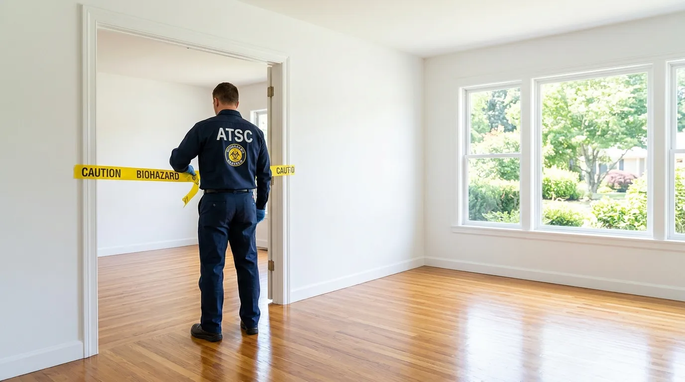 Certified biohazard cleanup crew performing Decomposition Cleanup in East Elmhurst